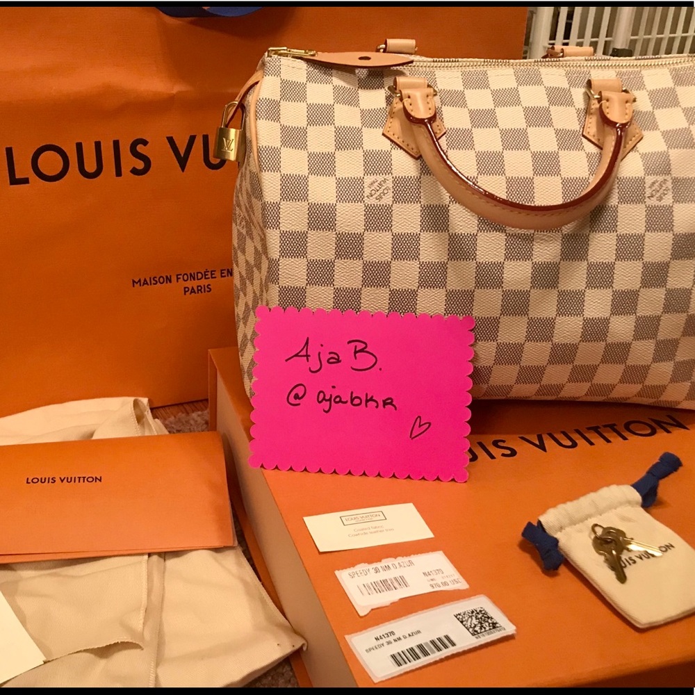 Authentic Louis Vuitton Speedy 30 Damier Azur